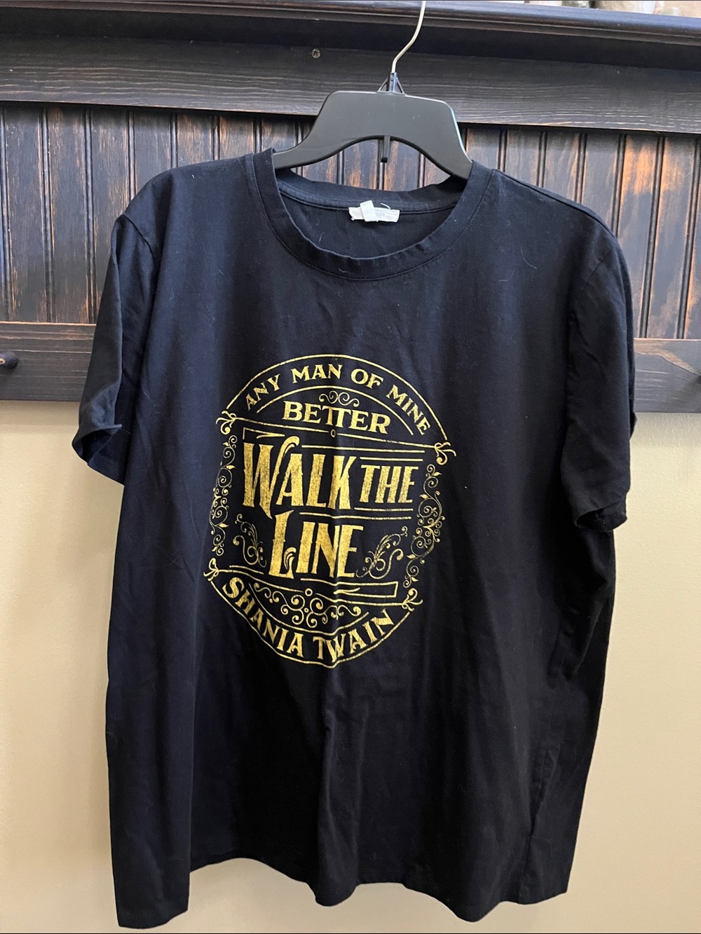 Maurices Black Short-Sleeve Tee with Gold 'Walk The Line' Graphic